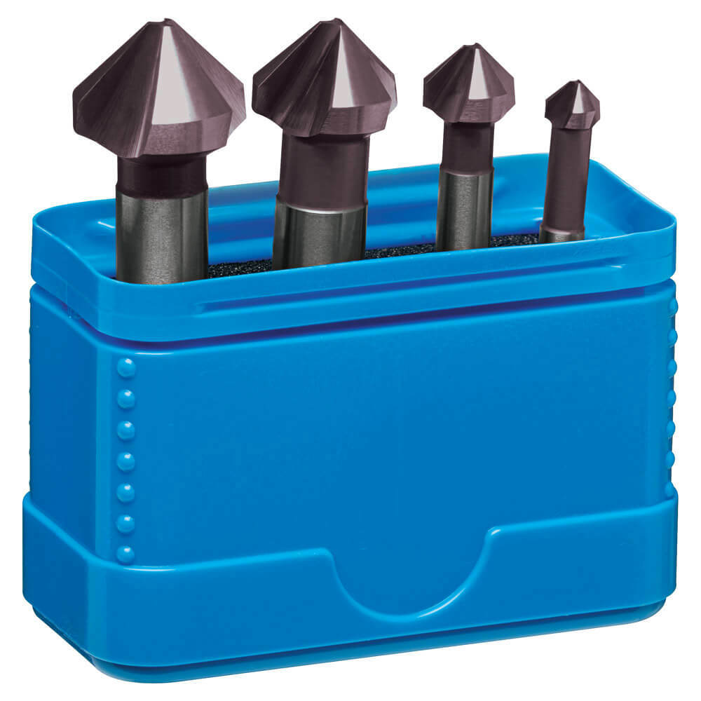 Sutton C1080004 90° Countersink Set 4 piece Three Flute DIN - Cobalt TiAlN2