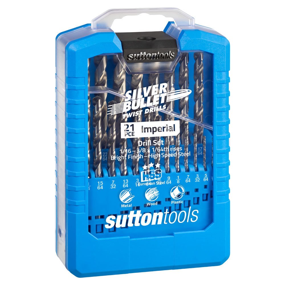 Sutton D101S2 21 piece Silver Bullet Jobber Imperial Drill Set HSS - AIMS Industrial Supplies