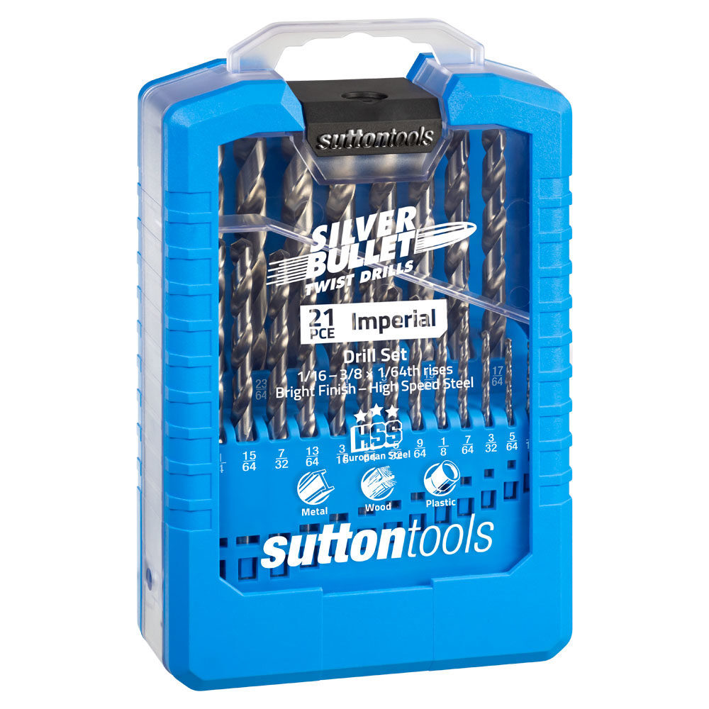 Sutton D101S2 21 piece Silver Bullet Jobber Imperial Drill Set HSS1