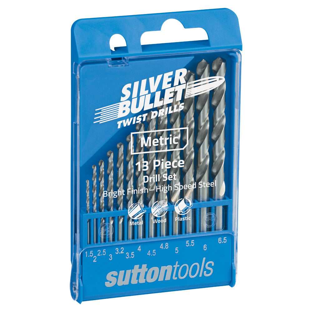 Sutton D101SM1 13 piece Silver Bullet Jobber Metric Drill Set HSS1