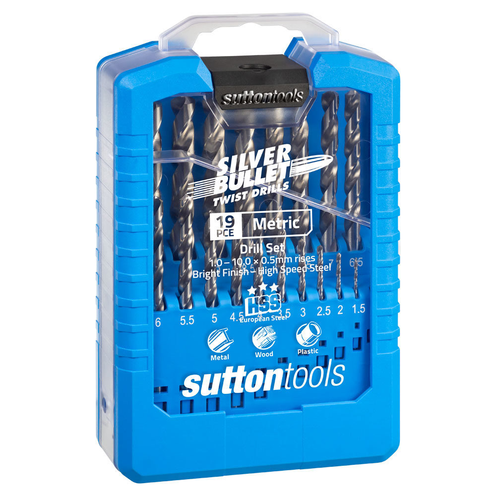 Sutton D101SM2 19 piece Silver Bullet Jobber Metric Drill Set HSS1