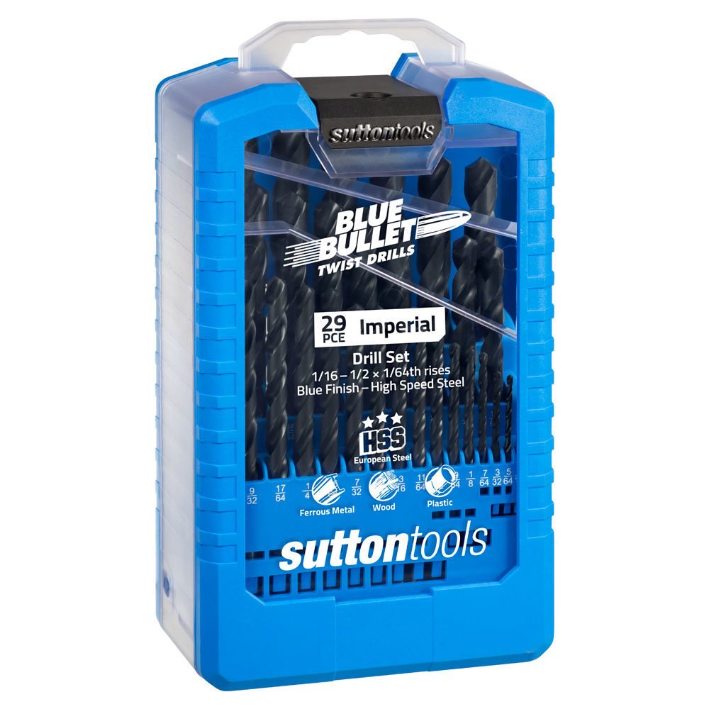 Sutton D102S3 29 piece Blue Bullet Imperial Jobber Drill Set HSS - AIMS Industrial Supplies