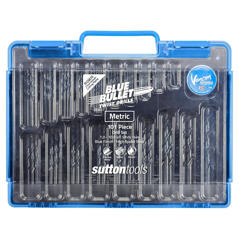 Sutton D102SM101 101 piece Blue Bullet Metric Jobber Drill Set HSS - AIMS Industrial Supplies