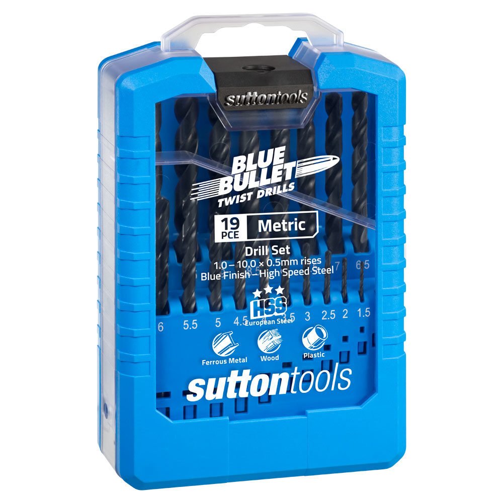 Sutton D102SM2 19 piece Blue Bullet Metric Jobber Drill Set HSS - AIMS Industrial Supplies