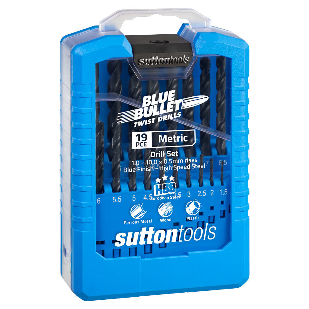 Sutton D102SM2 19 piece Blue Bullet Metric Jobber Drill Set HSS1