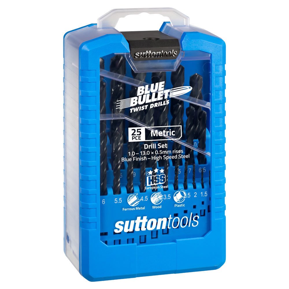 Sutton D102SM3 25 piece Blue Bullet Metric Jobber Drill Set HSS - AIMS Industrial Supplies