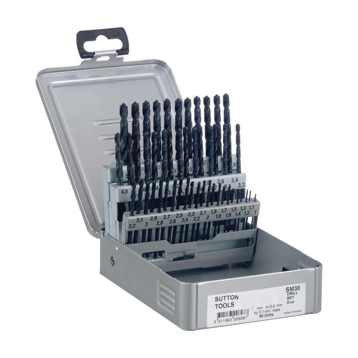 Sutton D102SM30 50 piece Blue Bullet Metric Jobber Drill Set HSS