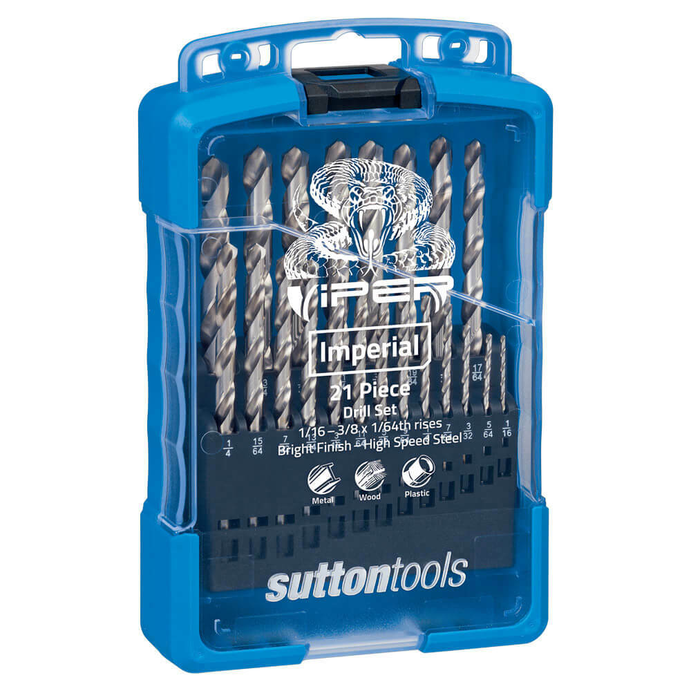 Sutton D105V2 21 piece Jobber Viper Imperial Drill Set - HSS2