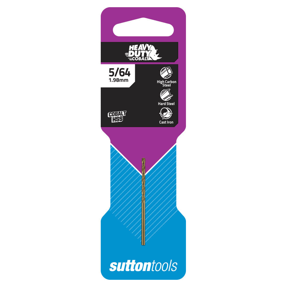 Sutton D1080198 5/64" Heavy Duty Cobalt Jobber Drill Bit - Colour Temp