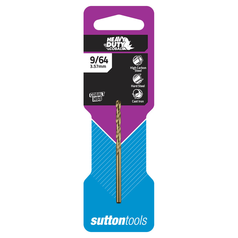 Sutton D1080357 9/64" Heavy Duty Cobalt Jobber Drill Bit - Colour Temp