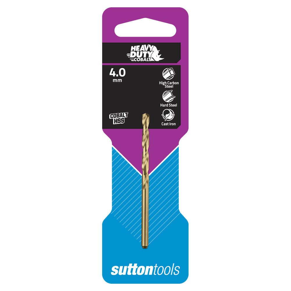 Sutton D1080400 4mm Heavy Duty Cobalt Jobber Drill Bit - Colour Temp