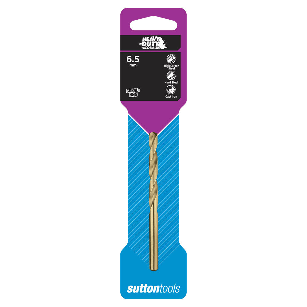 Sutton D1080650 6.5mm Heavy Duty Cobalt Jobber Drill Bit - Colour Temp