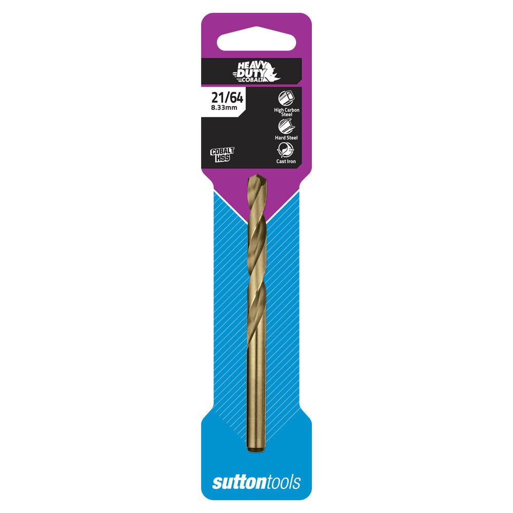 Sutton D1080833 21/64" Heavy Duty Cobalt Jobber Drill Bit - Colour Temp