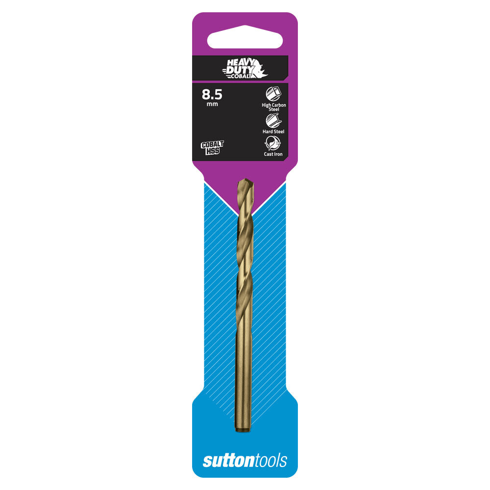Sutton D1080850 8.5mm Heavy Duty Cobalt Jobber Drill Bit - Colour Temp