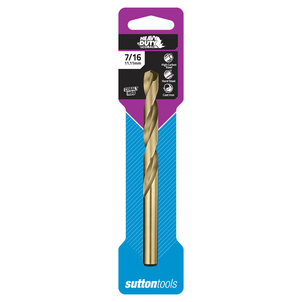 Sutton D1081111 7/16" Heavy Duty Cobalt Jobber Drill Bit - Colour Temp
