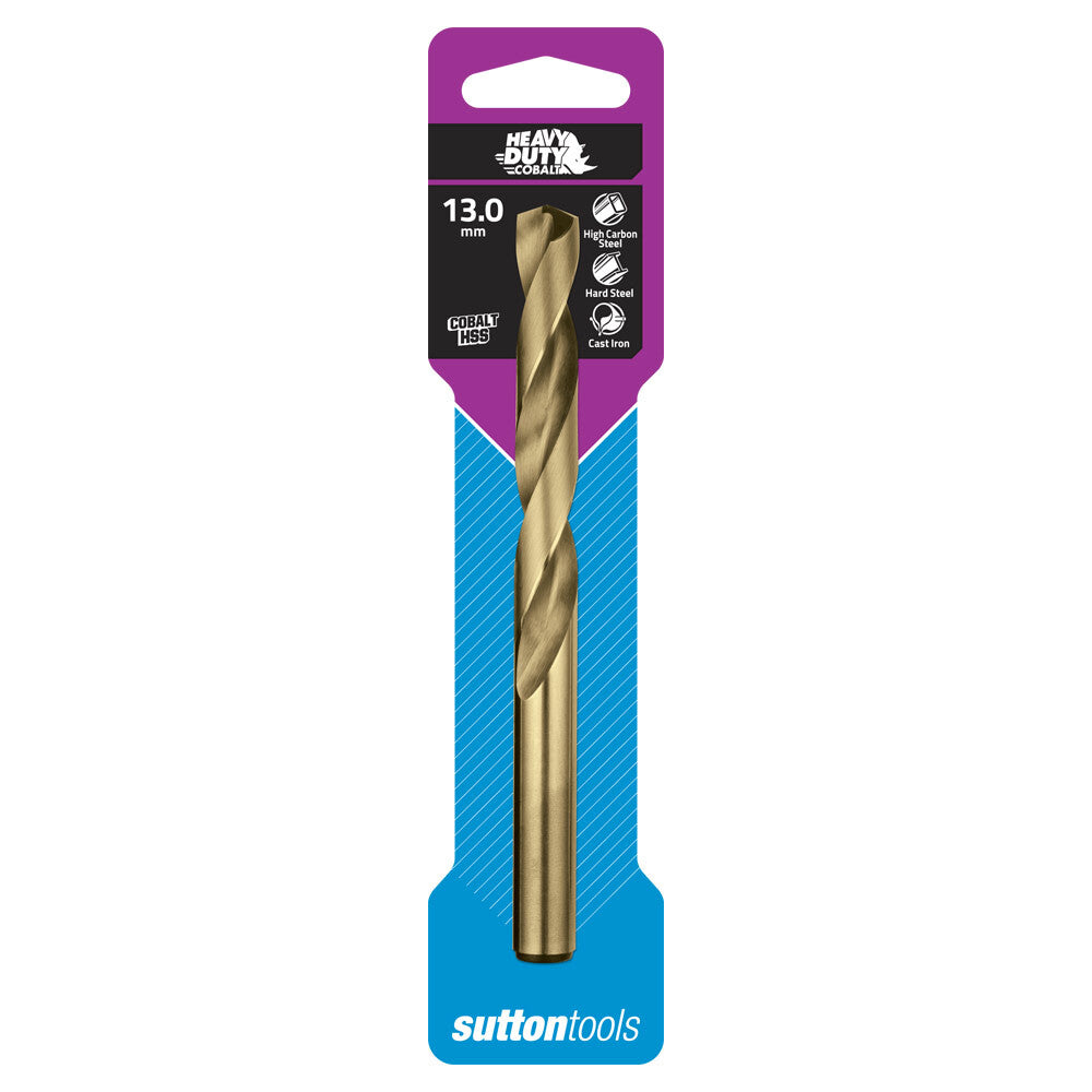 Sutton D1081300 13mm Heavy Duty Cobalt Jobber Drill Bit - Colour Temp
