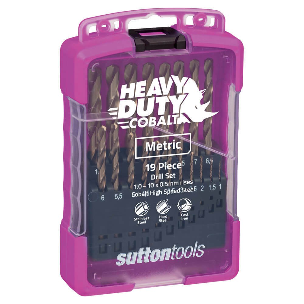 Sutton D109SM2 19 piece Cobalt Metric Jobber Drill Set Colour Temp - AIMS Industrial Supplies