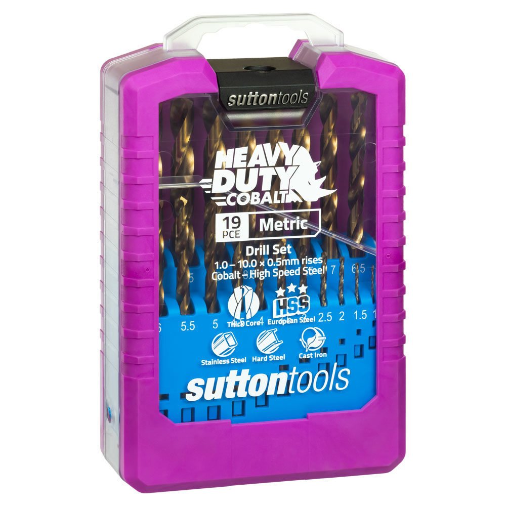 Sutton D109SM2 19 piece Cobalt Metric Jobber Drill Set Colour Temp - AIMS Industrial Supplies