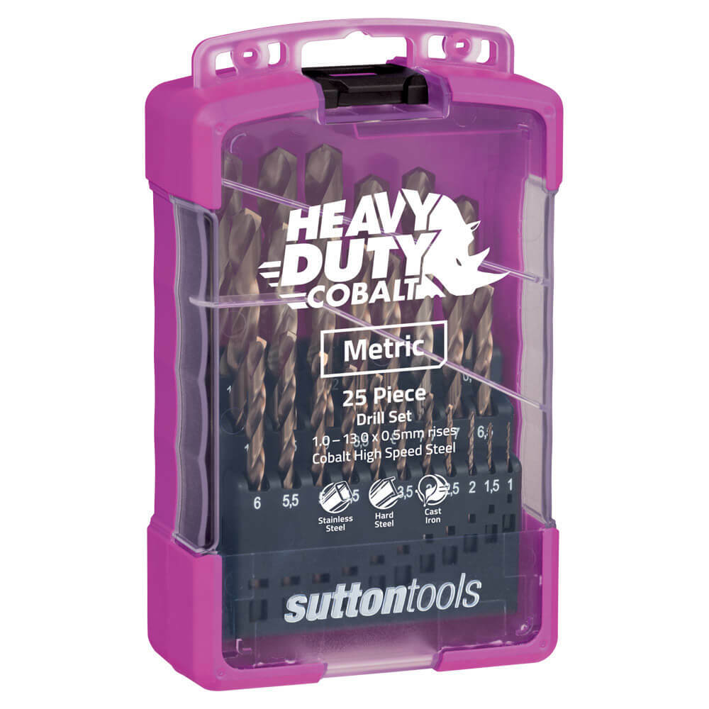 Sutton D109SM3 25 piece Cobalt Metric Jobber Drill Set Colour Temp - AIMS Industrial Supplies