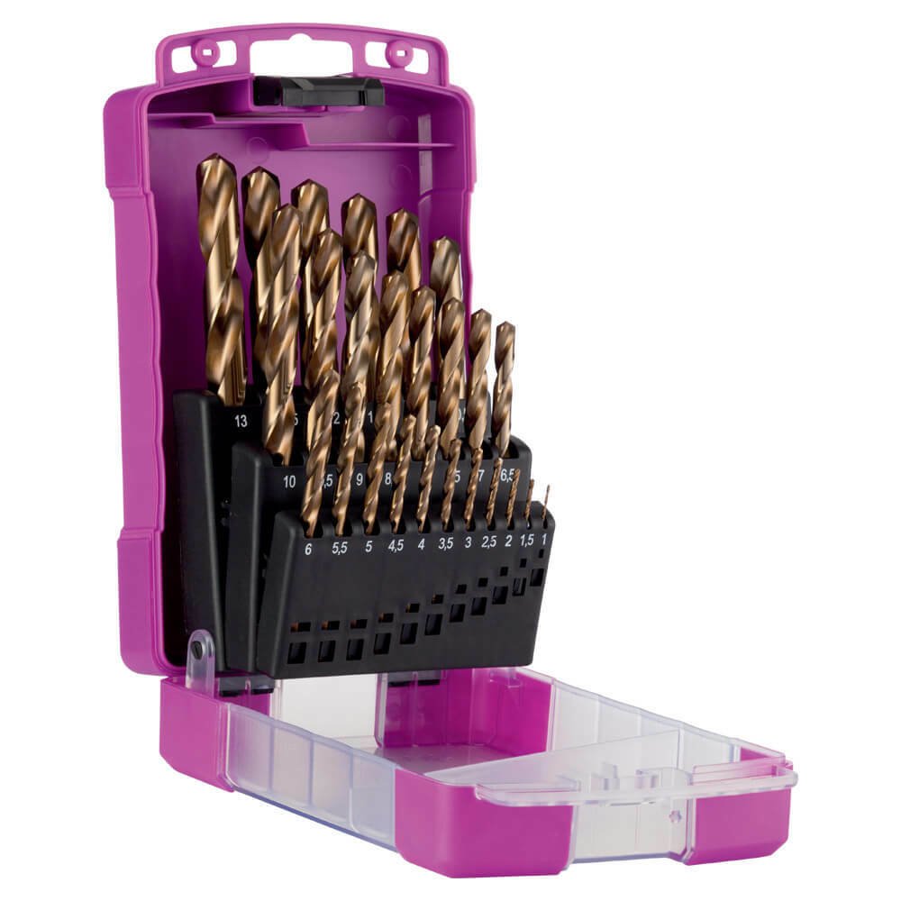 Sutton D109SM3 25 piece Cobalt Metric Jobber Drill Set Colour Temp - AIMS Industrial Supplies