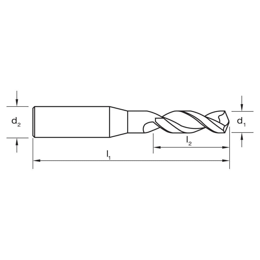 Sutton D155 Stub Drill Bit - R40 UNI DIN1897 - SPM HSS Co11% TiAlN - AIMS Industrial Supplies