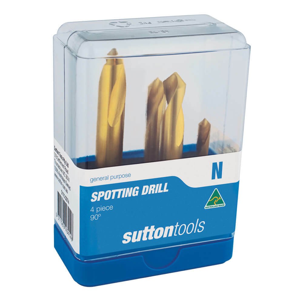 Sutton D1750004 90° Spotting Drill Set 4 piece - 5% Cobalt HSS - TiN - AIMS Industrial Supplies