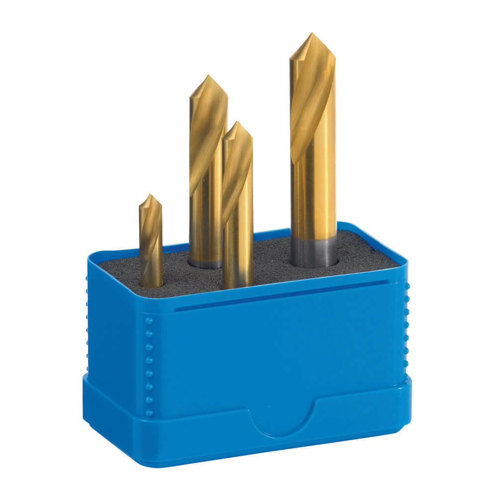 Sutton D1750004 90° Spotting Drill Set 4 piece - 5% Cobalt HSS - TiN2