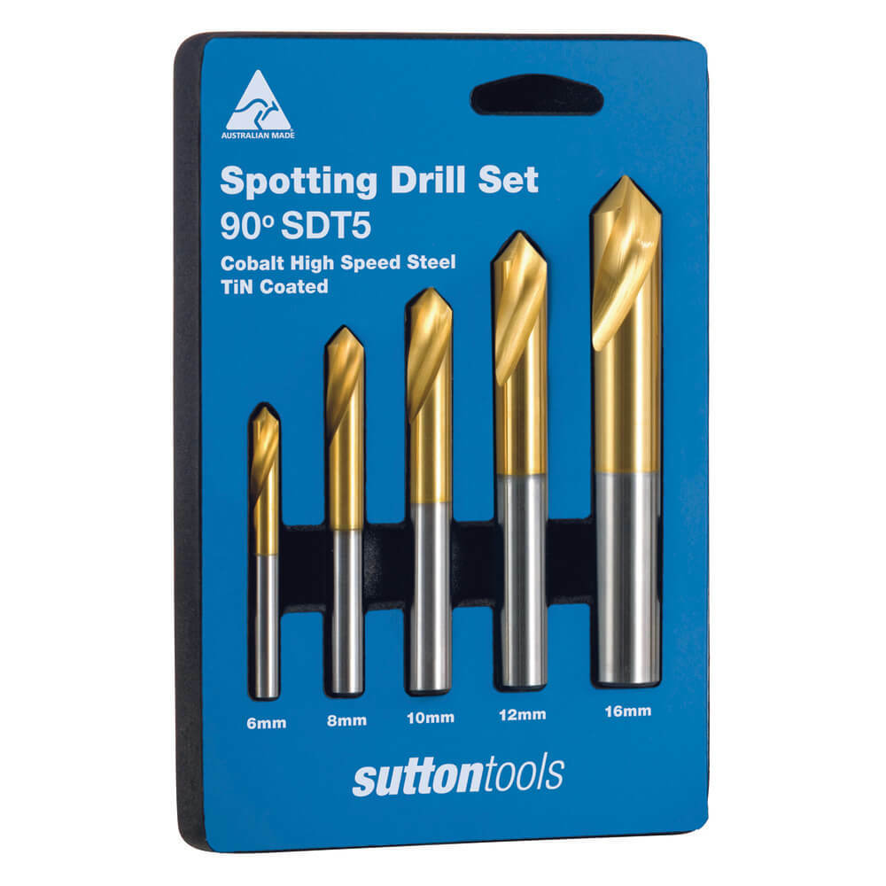 Sutton D175SDT5 90° Spotting Drill Set 5 piece - 5% Cobalt HSS - TiN1