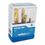 Sutton D1760004 120° Spotting Drill Set 4 piece - 5% Cobalt HSS - TiN1