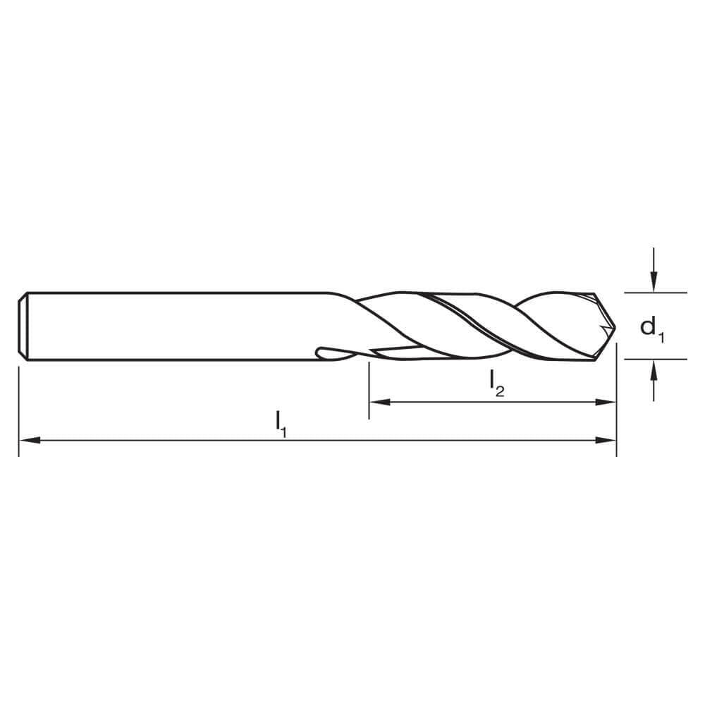 Sutton D177 Stub Drill Bit - DXS DIN1897 - Cobalt Steel TiAlN - AIMS Industrial Supplies