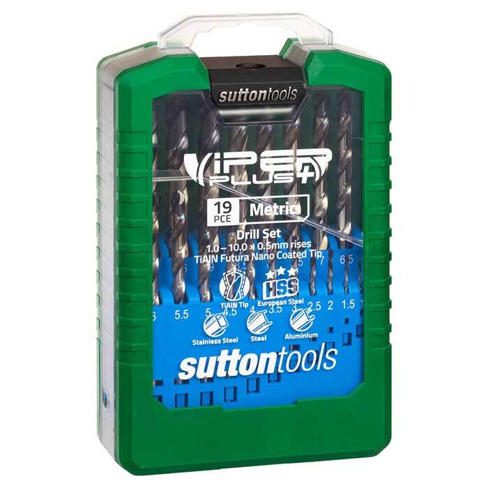 Sutton D179SM2 19 piece Viper Plus Jobber Metric Drill Set HSS TiAlN - AIMS Industrial Supplies