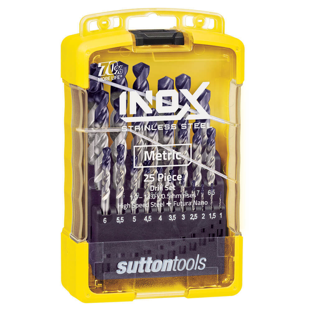 Sutton D180SM3 25 piece R40 Inox Jobber Metric Drill Set - HSS TiAlN2