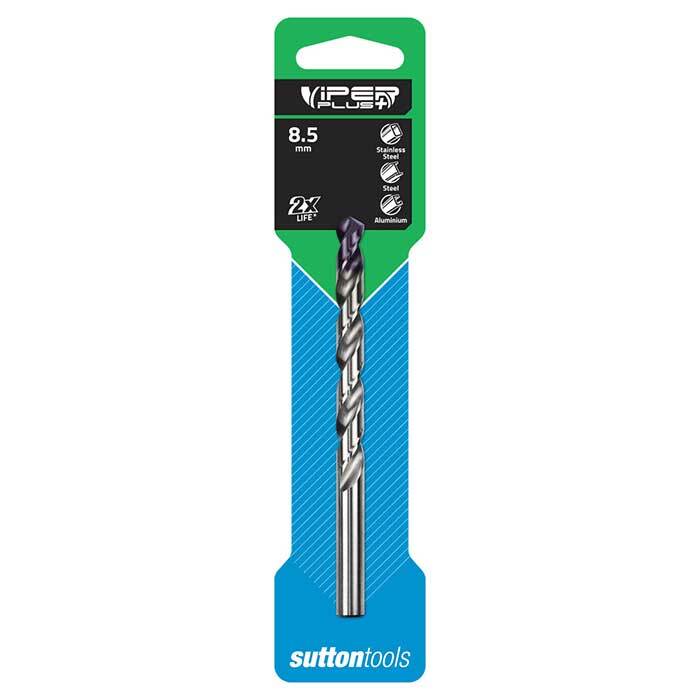 Sutton D184 Viper Plus Jobber Drill Bit - DIN338 Carded - HSS TiAlN - AIMS Industrial Supplies