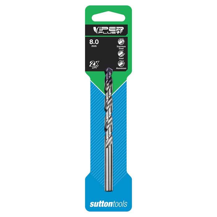 Sutton D184 Viper Plus Jobber Drill Bit - DIN338 Carded - HSS TiAlN - AIMS Industrial Supplies