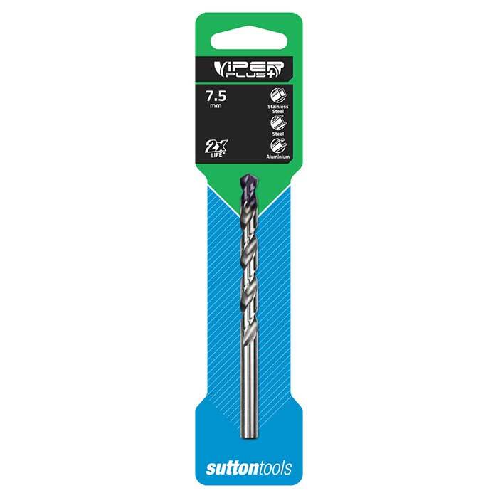 Sutton D184 Viper Plus Jobber Drill Bit - DIN338 Carded - HSS TiAlN - AIMS Industrial Supplies