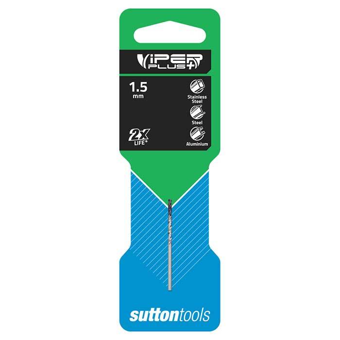 Sutton D184 Viper Plus Jobber Drill Bit - DIN338 Carded - HSS TiAlN - AIMS Industrial Supplies