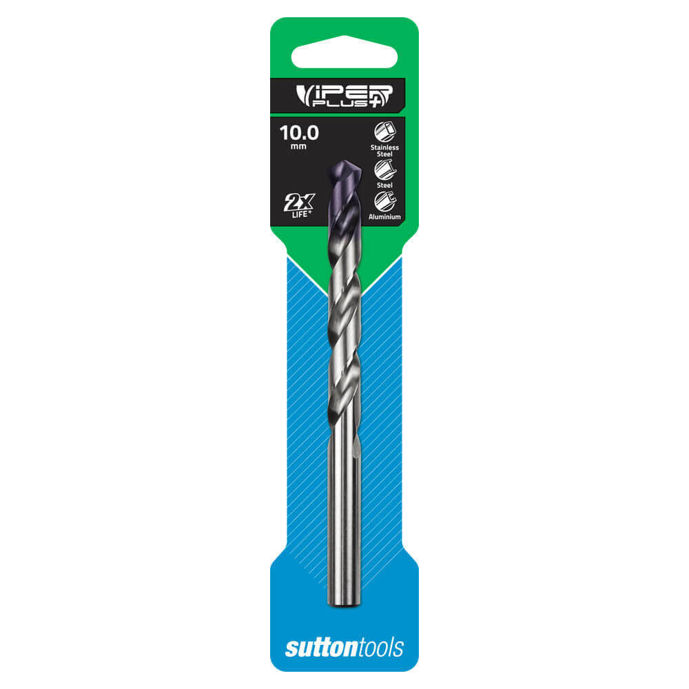 Sutton D184 Viper Plus Jobber Drill Bit - DIN338 Carded - HSS TiAlN2