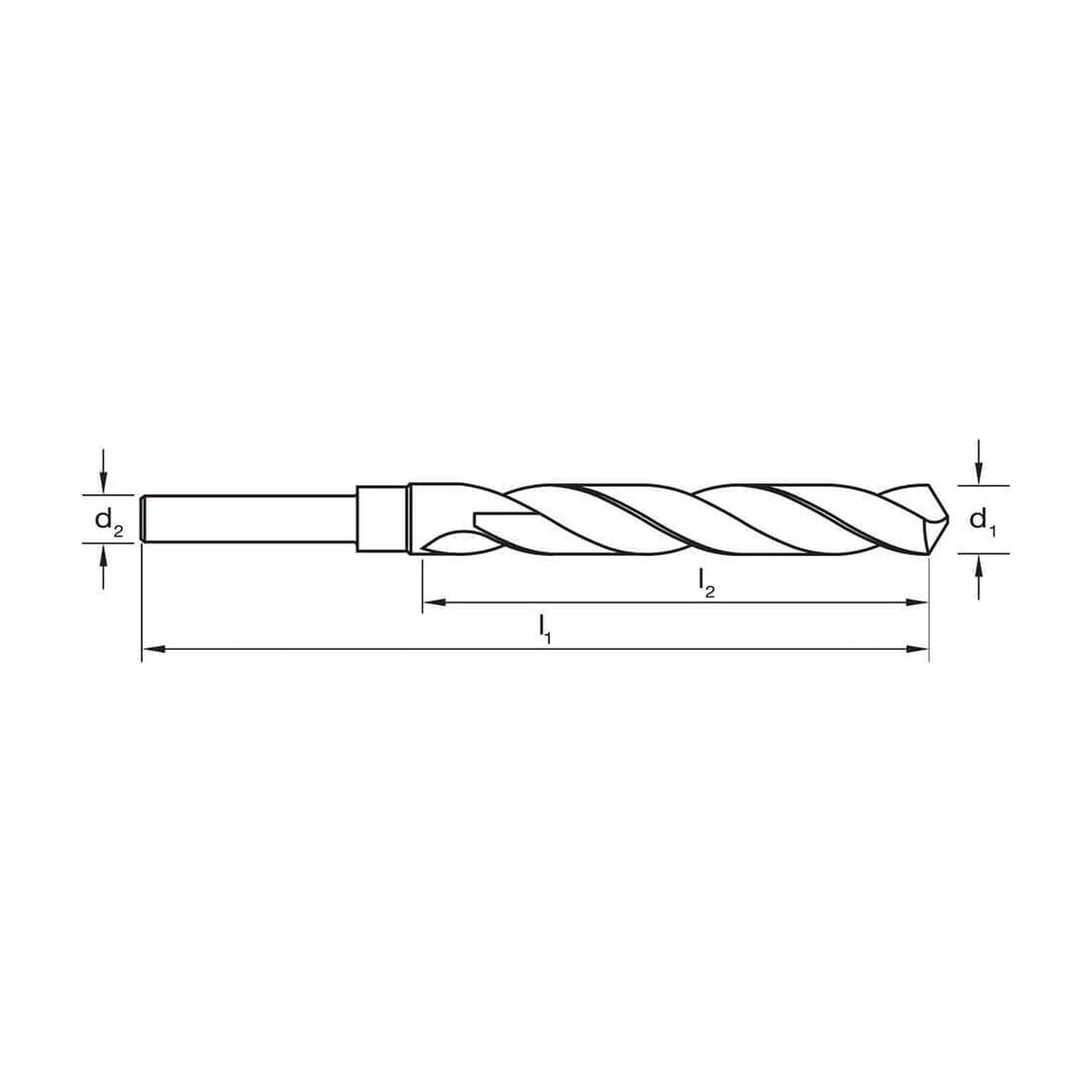 Sutton D188 Reduced Shank Drill Bit - Imperial - 1/2" Shank - HSS
