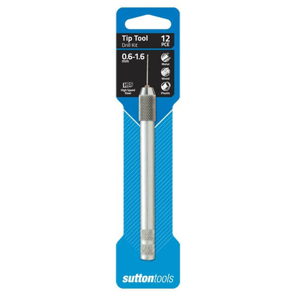 Sutton D2010012 0.6 - 1.6mm Tip Tool Drill Kit 12 piece - HSS - AIMS Industrial Supplies