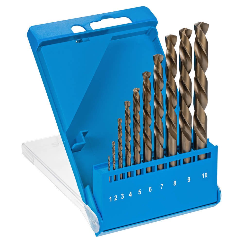 Sutton D202LH10M 10-Piece Left Hand Jobber Drill Set Metric HSS-Cobalt Steel - AIMS Industrial Supplies