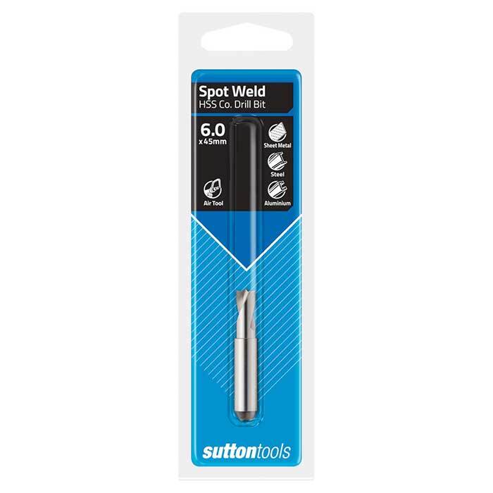 Sutton D2050060 6mm Revolver Spot Weld Drill Bit 45mm long, 8% Cobalt HSS