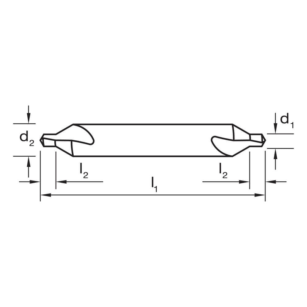 Sutton D318 Carbide Centre Drill Bit 60° Plain ANSI B94-11 VHM Bright - AIMS Industrial Supplies