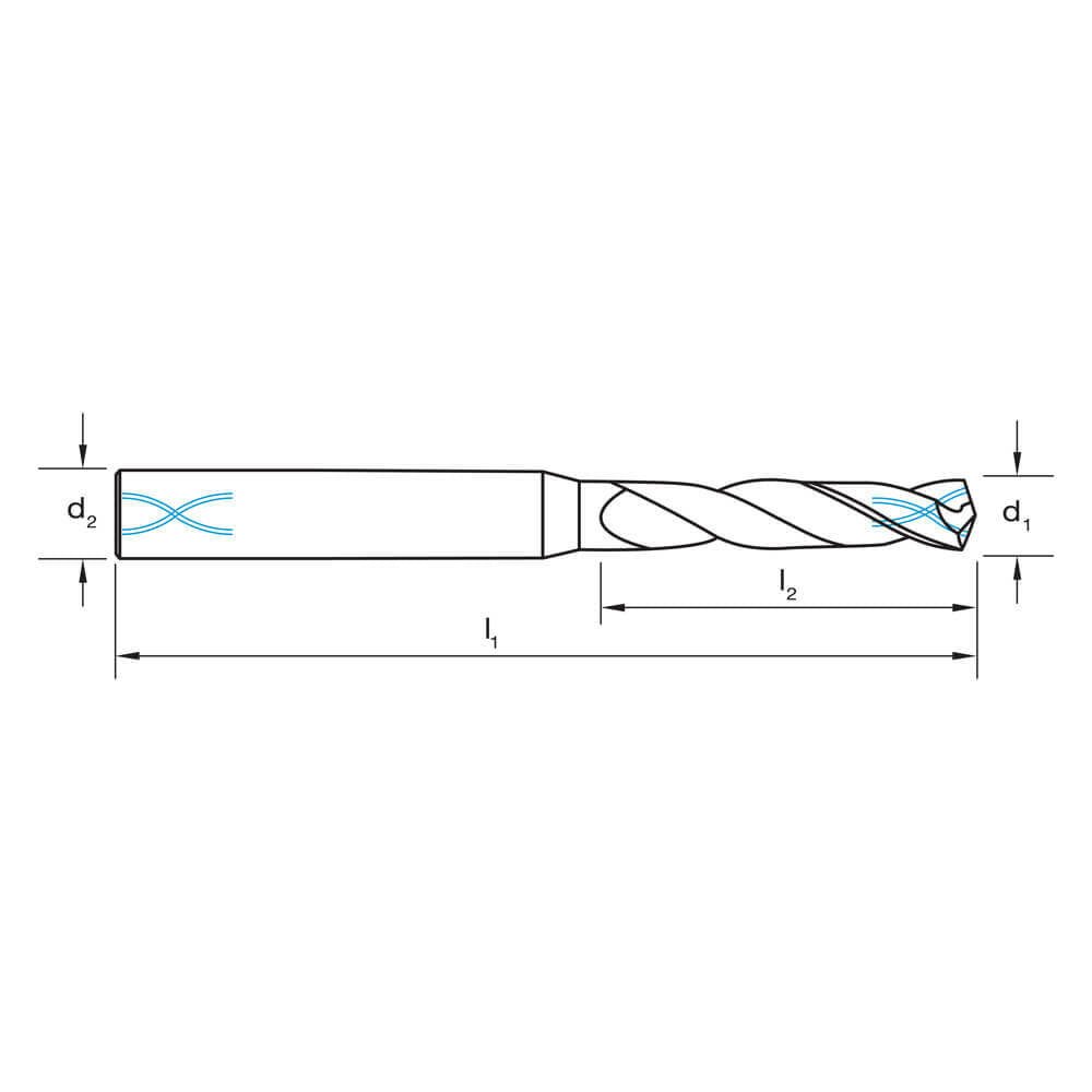 Sutton D329 Carbide Drill Bit - 3xD - R30 N IK - VHM - AlCrN - AIMS Industrial Supplies