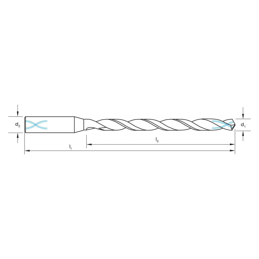 Sutton D335 Carbide Drill Bit - 8xD - R30 N IK - VHM - AlCrN - AIMS Industrial Supplies
