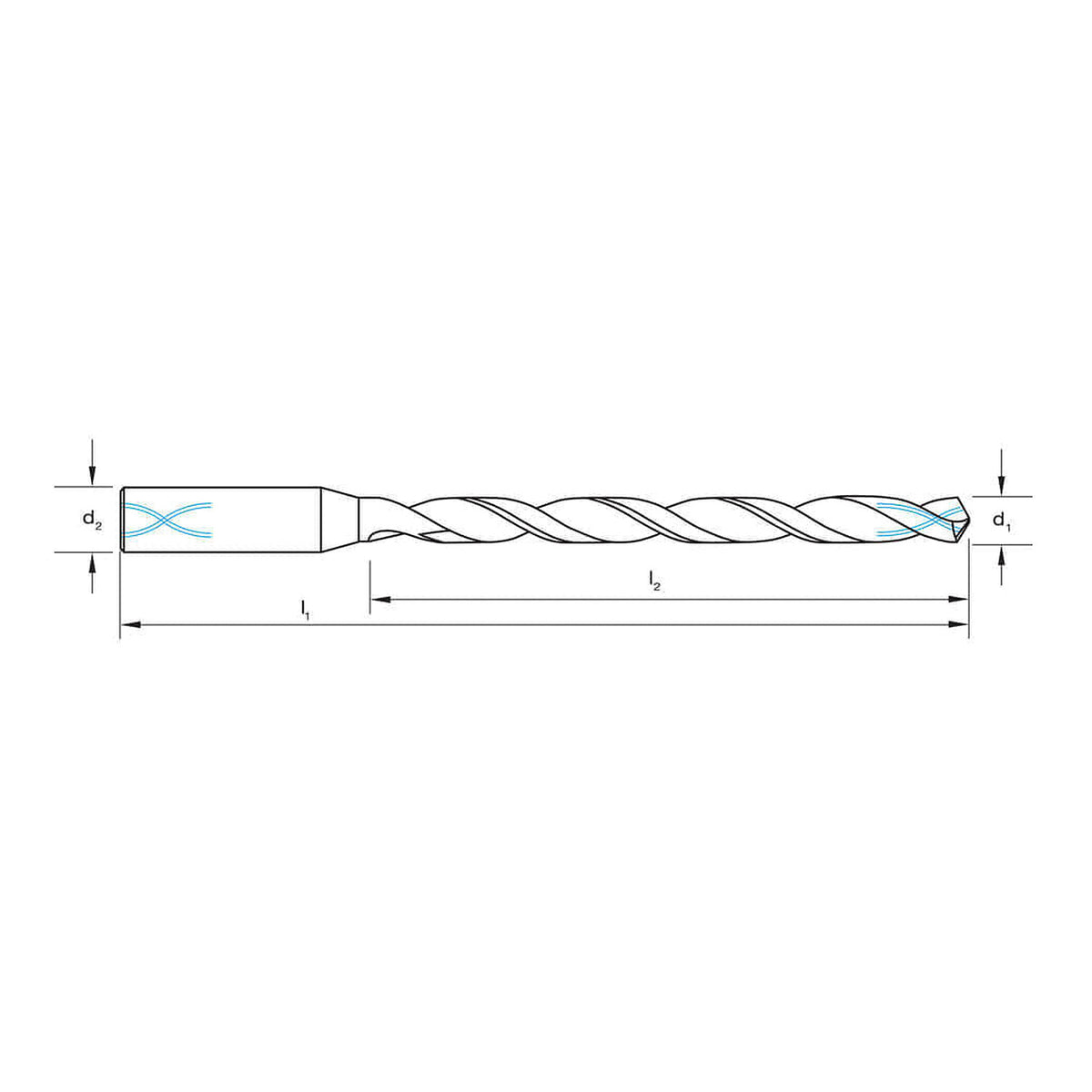 Sutton D335 Carbide Drill Bit - 8xD - R30 N IK - VHM - AlCrN