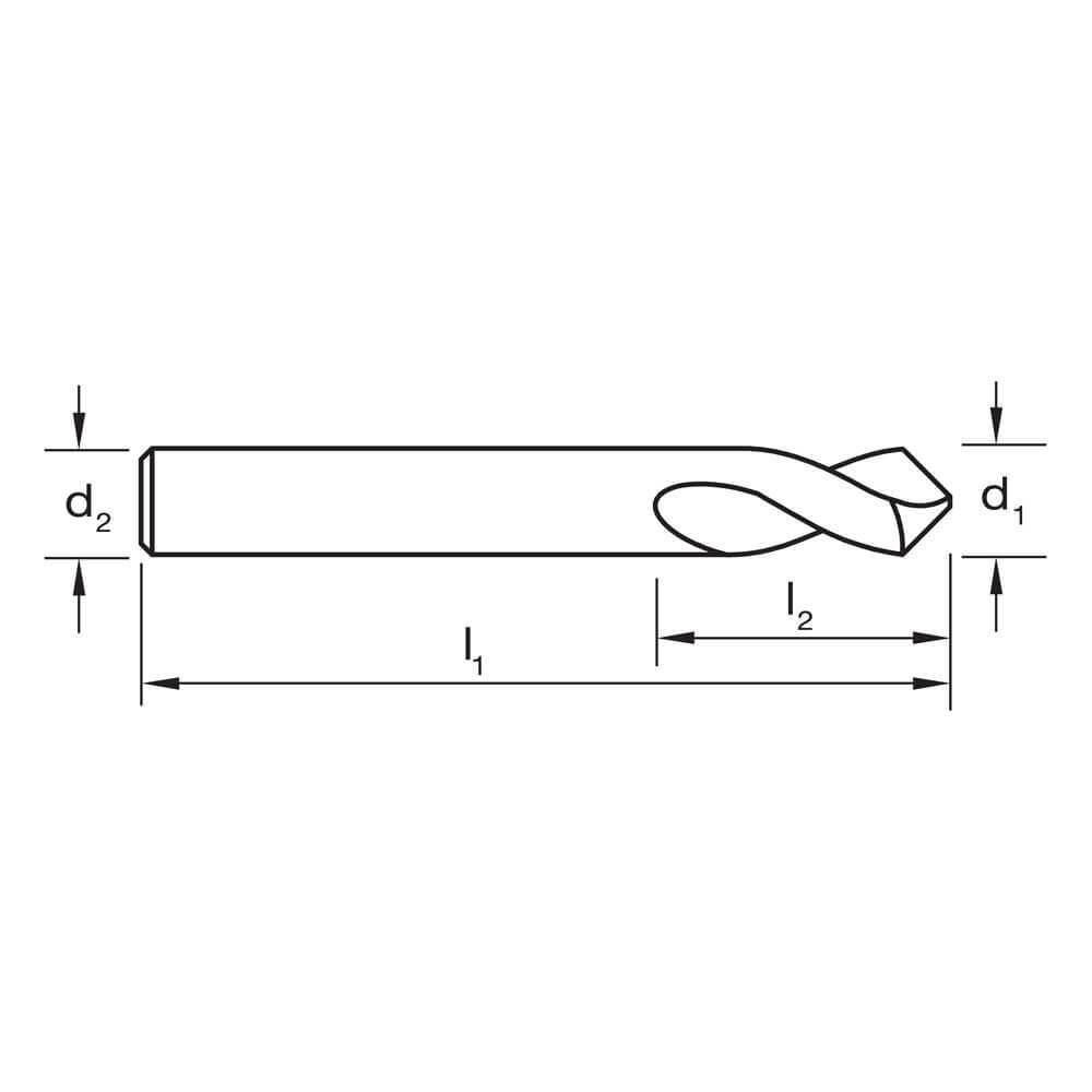 Sutton D364 90° Carbide Spotting Drill Bit - VHM - AlCrN3