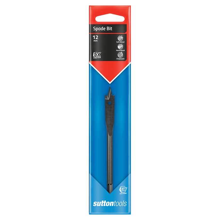 Sutton D5011200 12mm Spade Drill Bit - Carbon Steel - Carded