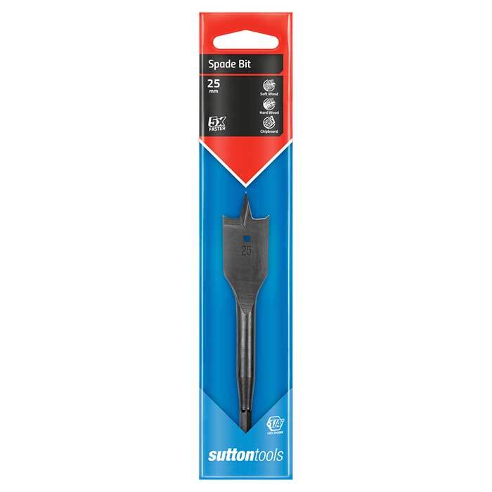Sutton D5012500 25mm Spade Drill Bit - Carbon Steel - Carded