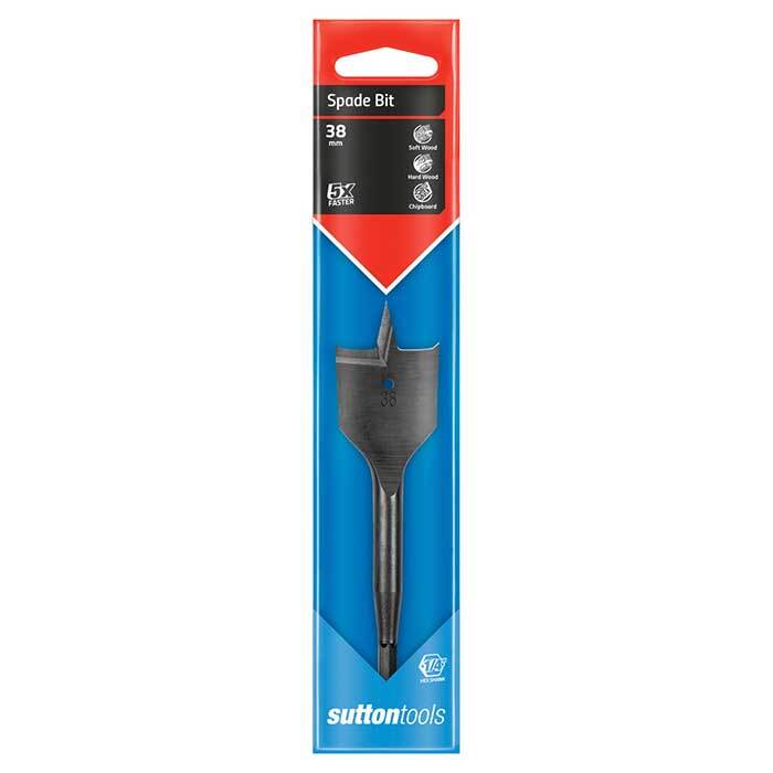 Sutton D5013800 38mm Spade Drill Bit - Carbon Steel - Carded