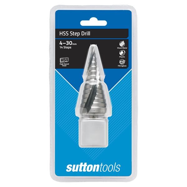 Sutton D50443014 Step Drill HSS Spiral 4-30mm (14 Steps)